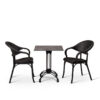 Nobis Furniture - Next Day Olivia Metallic Anthracite Ultra HP Laminate Square Outdoor Dining Set - 2 Seater Side Chair Set