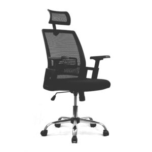 Maxis High Back Mesh Chair with Headrest and Chrome Base