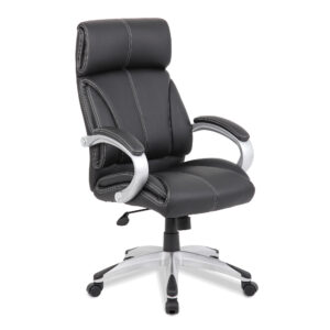 Cloud Black Leather Faced Managers Office Chair