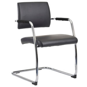 Hugo Black Faux Leather Cantilever Meeting Room Chair (Pack of 2)