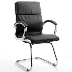 Bromley Medium Back Cantilever Visitors Chair With Arms - Black