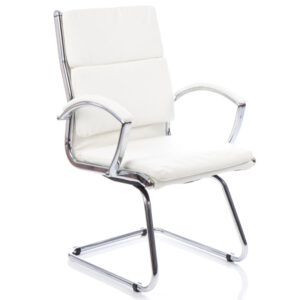Bromley Medium Back Cantilever Visitors Chair With Arms - White