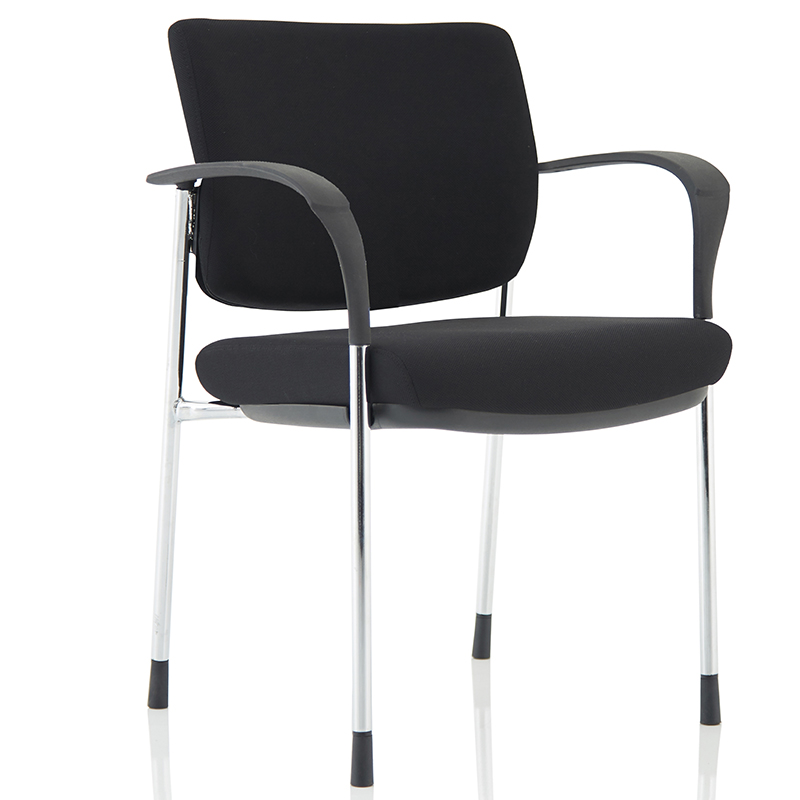 Brunswick Black Fabric Back Visitor Chair - Chrome Frame
