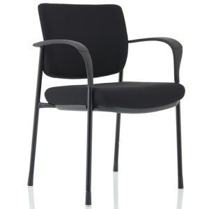 Brunswick Black Fabric Back Visitor Chair - Black Frame
