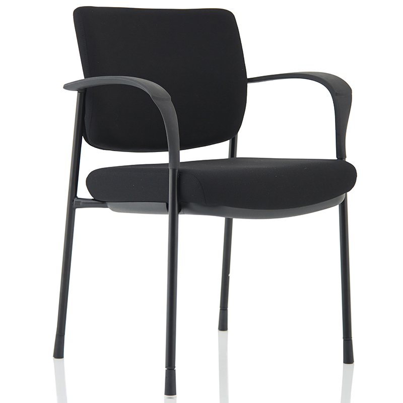 Brunswick Black Fabric Back Visitor Chair - Black Frame