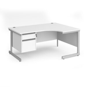 Benito Right Hand Cantilever Leg Corner Desk with 2 Drawer Pedestal