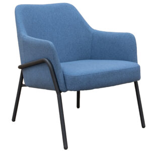 Next Day Corby Lounge Chair with Black Metal Frame - Blue or Grey Finish