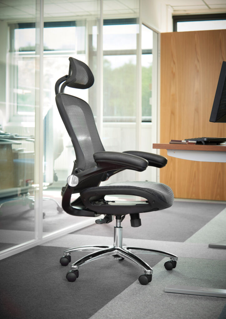 NEXT DAY Curva High Back Mesh Chair with Adjustable Mesh Headrest