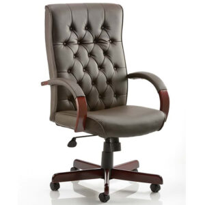 Chesterfield Executive Leather Chair with Arms