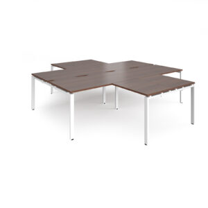 Connect II Bench Desks 4 Desk Cluster with Returns