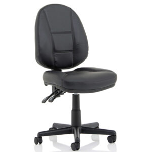 Jackson Black Leather Medium Back Ergonomic Task Chair