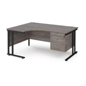 Porto 25 Cantilever Left Hand Corner Desk with 2 Drawer Pedestal