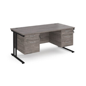 Porto 25 Cantilever Straight Desk with 2 x 3 Drawer Pedestals - 800mm Deep