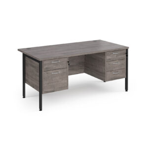 Porto 25 H-Frame Straight Desk with 2 and 3 Drawer Pedestals - 800mm Deep