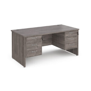 Porto 25 Straight Desk with Two x 3 Drawer Pedestals and Panel End Leg - 800mm Deep