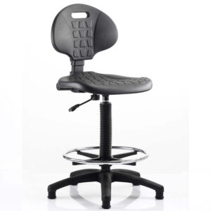 Malaga High Rise Draughtsman Task Chair - Black Polyurethane
