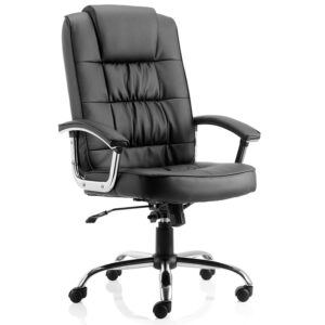 Moore Deluxe Executive Chair Black Leather with Arms