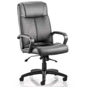Plaza Managers Chair Black Soft Bonded Leather with Arms