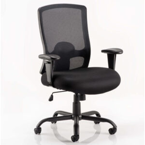 Portland HD Task Operator Chair Black Mesh with Height Adjustable and Folding Arms