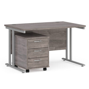 Porto 25 Straight Desk with 3 Drawer Pedestal - 1200mm x 800mm