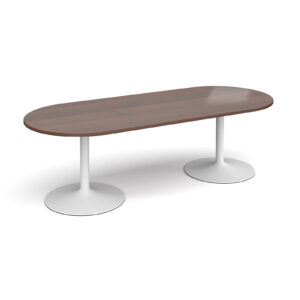 Trumpet Base Radial End Boardroom Table - 2400mm x 1000mm