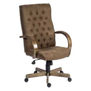 Warwick Brown Faux Suede Executive Chair with Driftwood Effect Star Base