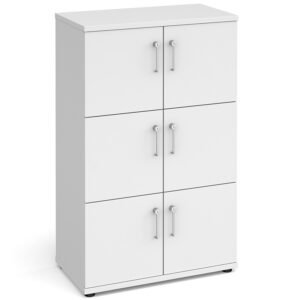 Universal White Wooden Storage 6 Door Lockers - 1267mm High