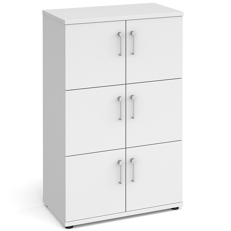 Universal White Wooden Storage 6 Door Lockers - 1267mm High