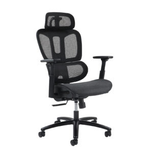 Alera Mesh Back Operator Chair with Headrest and Black Mesh Seat