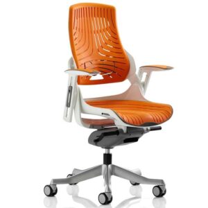 Zure Executive Chair Elastomer Gel Orange With Arms