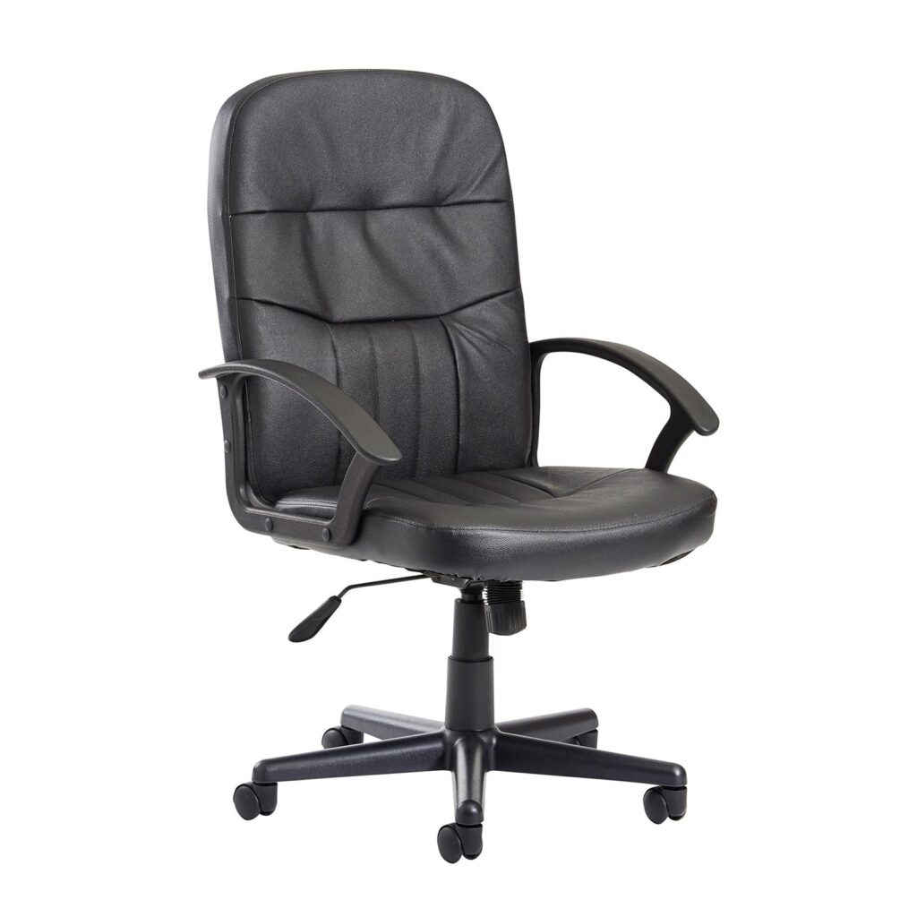 Cavalier High Back Managers Chair - Black Leather Faced