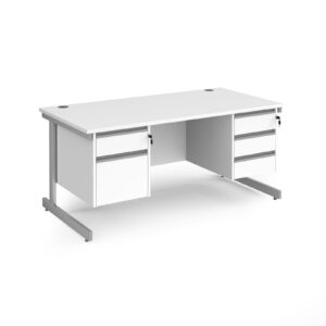 Benito Cantilever Leg Straight Desk with 2 and 3 Drawer Pedestals - 800mm Deep