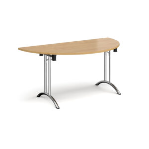 Semi Circular Folding Leg Table with Curved Feet - 1600mm x 800mm