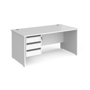 Benito Panel Leg Straight Desk with 3 Drawer Pedestal - 800mm Deep