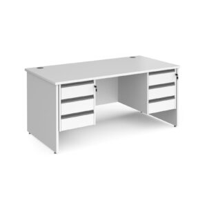Benito Panel Leg Straight Desk with 3 and 3 Drawer Pedestals - 800mm Deep