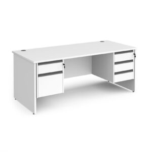 Benito Panel Leg Straight Desk with 2 and 3 Drawer Pedestals - 800mm Deep
