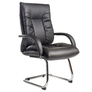 Kingston Black Faux Leather Executive High Back Visitors Chair