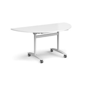 Semi Circular Deluxe Fliptop Meeting Table - 1600mm x 800mm