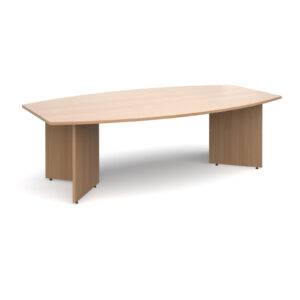 Arrow Head Leg Radial Boardroom Table - 2400mm x 800/1300mm