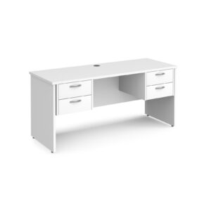 Porto 25 Straight Desk with Two x 2 Drawer Pedestals and Panel End Leg - 600mm Deep