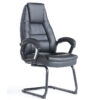 Bentley Executive Cantilever Visitors Chair – Black Faux Leather - Nobis Furniture