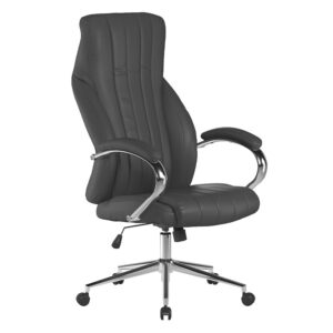Windermere High Back Managers Chair with Padded Chrome Armrests