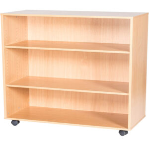 10 High Triple Bay Open Mobile or Static Classroom Storage Unit with 2 Shelves - 943mm High