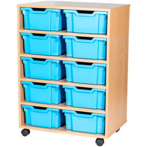 10 Deep Tray Double Mobile or Static Unit - 1025mm High