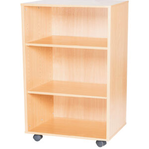 12 High Double Bay Open Mobile or Static Classroom Storage Unit with 2 Shelves - 1107mm High