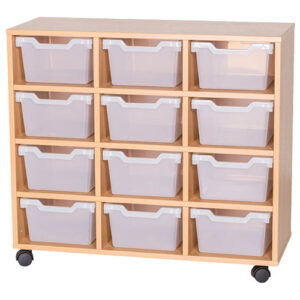 12 Deep Tray Cubby Mobile Unit - Triple Bay