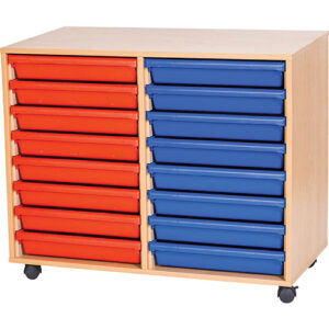 16 Tray A3 Mobile Double Bay Paper Storage Unit – 780mm High