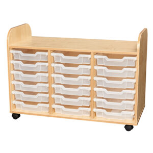18 Shallow Tray Early Years Mobile Unit - Triple Bay