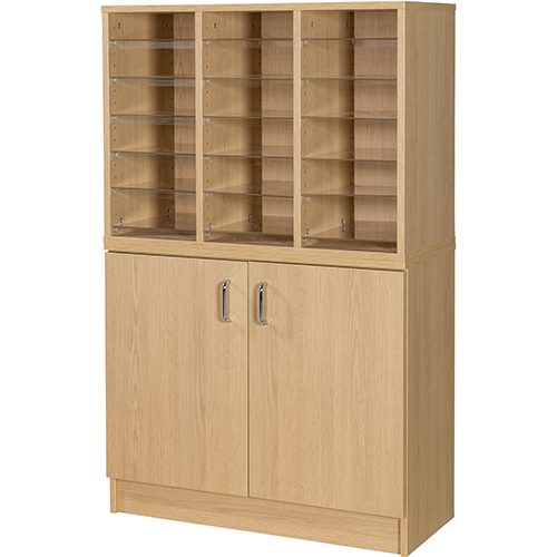18 Space Pigeon Hole with Cupboard - 1320mm High
