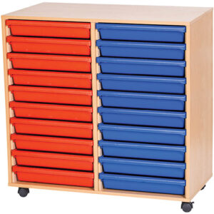 20 Tray A3 Mobile Double Bay Paper Storage Unit – 950mm High